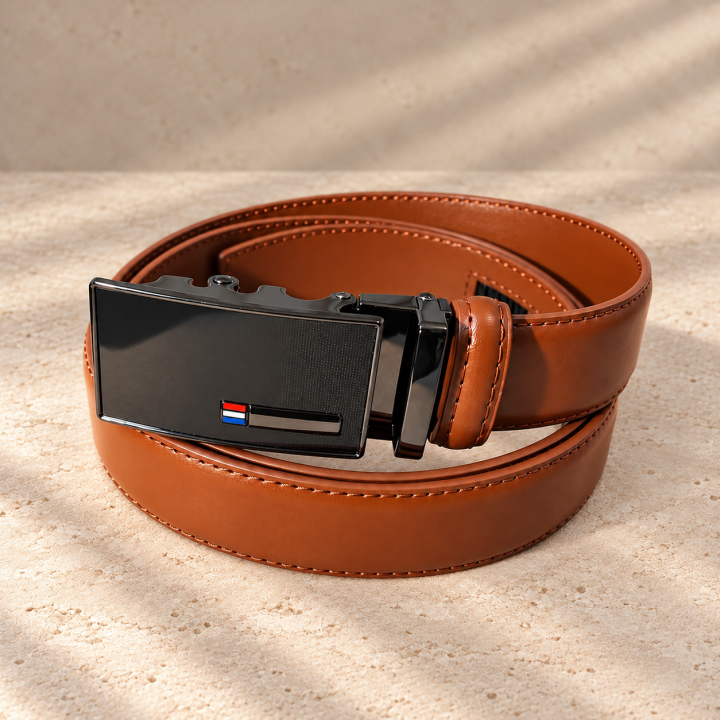 Cognac Signal – barna férfi automata öv, 3 cm