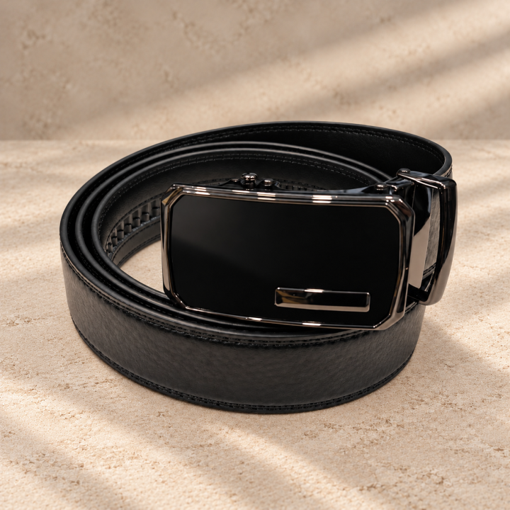 Noir Signature – fekete férfi automata öv, 3,5 cm