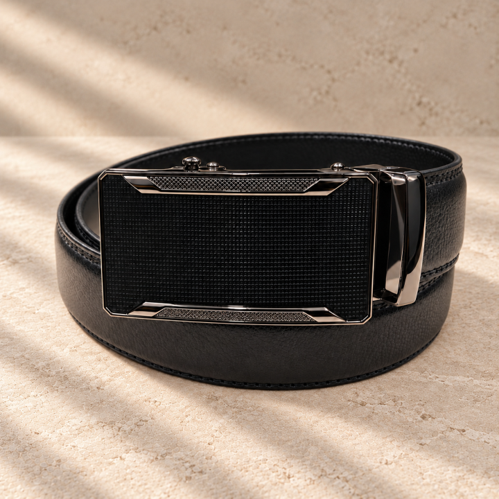 Noir Armour – black men’s automatic belt, 3.5 cm