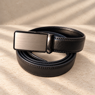 Noir Sterling – black men’s automatic belt, 3 cm