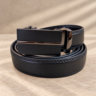 Noir Divide – black men’s automatic belt, 3 cm