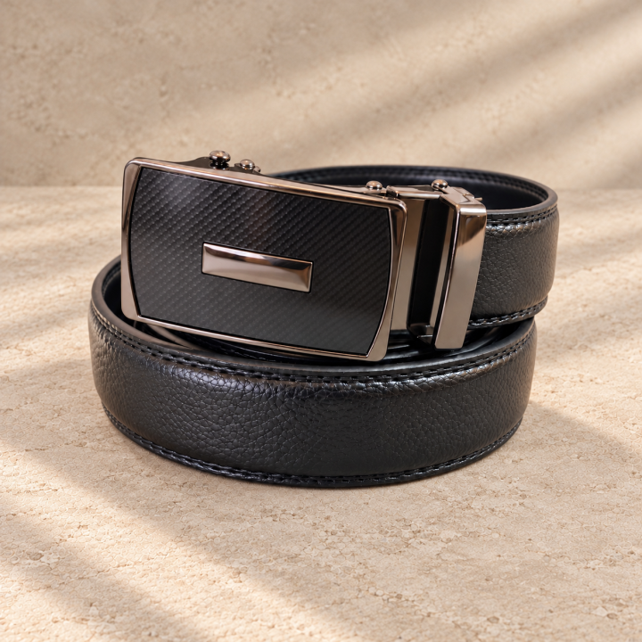 Noir Carbon – fekete férfi automata öv, 3 cm