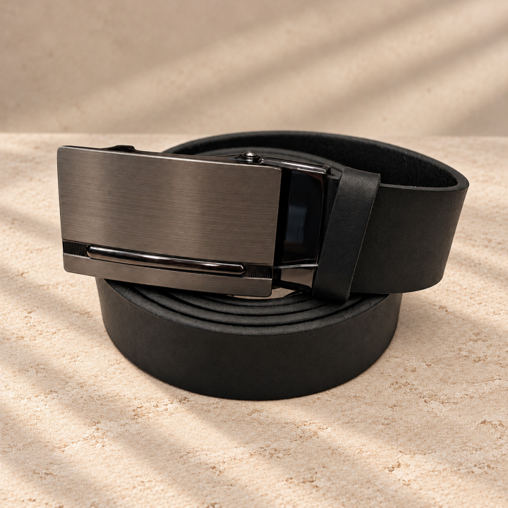 Graphite Horizon – black men’s automatic belt, 3.5 cm