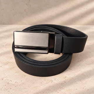 Silver Contrast – fekete férfi automata öv, 3 cm