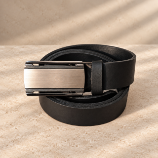 Silver Rail – fekete férfi automata öv, 3 cm