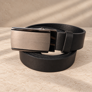 Silver Gallery – black men’s automatic belt, 3 cm
