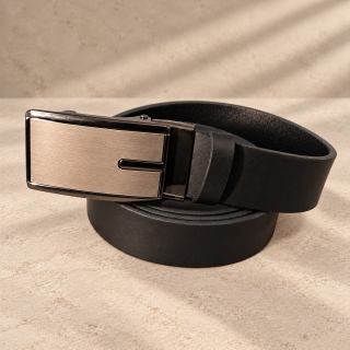 Silver Notch – black men’s automatic belt, 3 cm