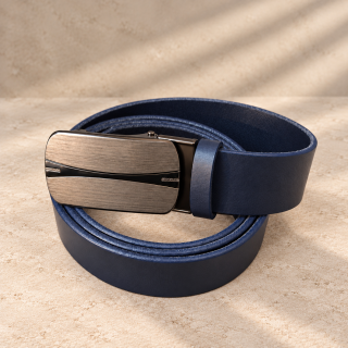 Navy Stream – navy blue men’s automatic belt, 3.5 cm