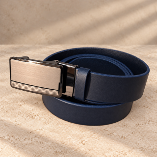 Navy Terrace – navy blue men’s automatic belt, 3.5 cm