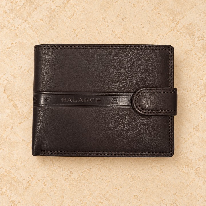Balance brown men’s wallet with snap tab - 01-felulrol