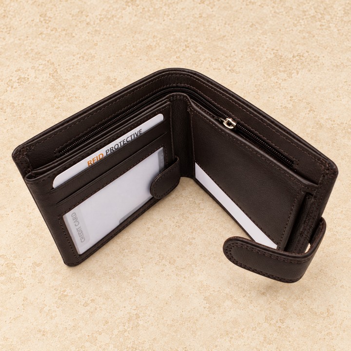 Balance brown men’s wallet with snap tab - 03-belso