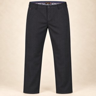 Bigman charcoal checked plus-size smart-casual trousers - full front view